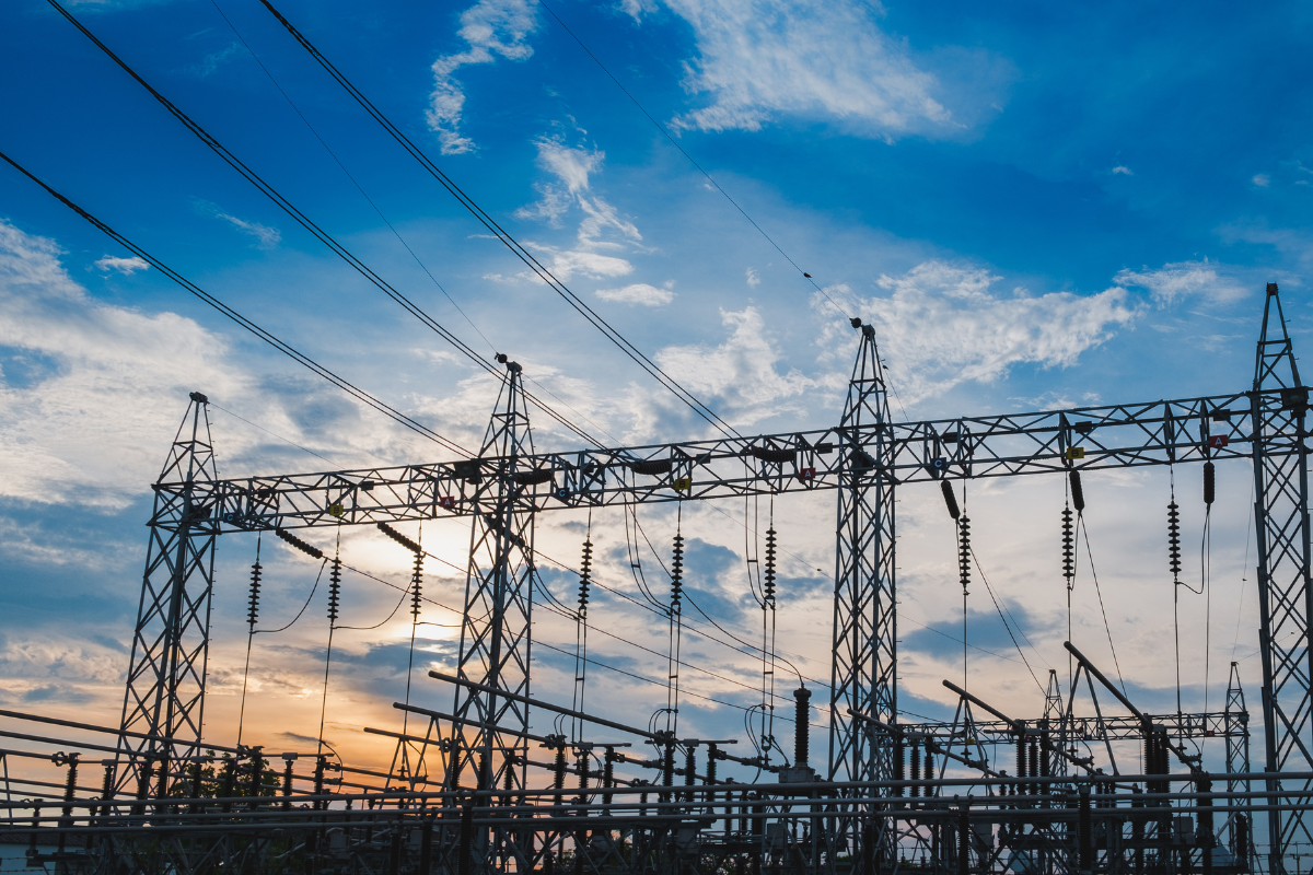 Photo of power lines; SWaP-C measures the power of a project