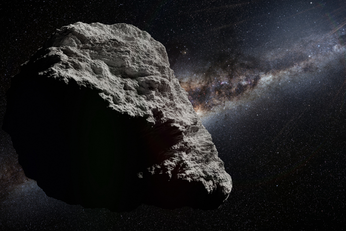 Asteroid floating in space, with many asteroid mining benefits